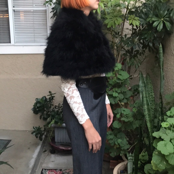 black fur shoulder throw